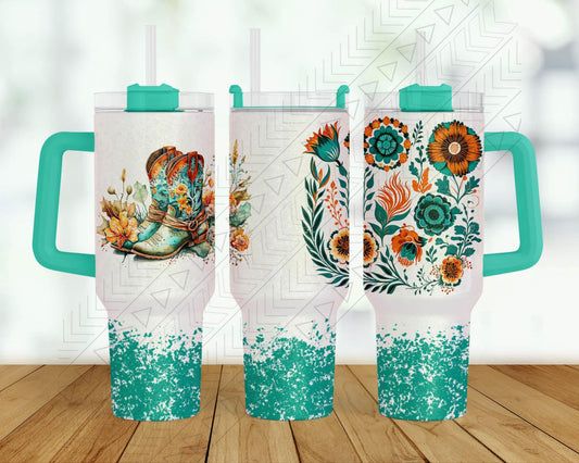 40oz Turqoise Western