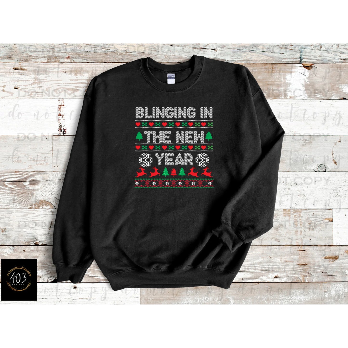 Blinging In The New Year Ugly Sweater