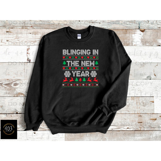 Blinging In The New Year Ugly Sweater