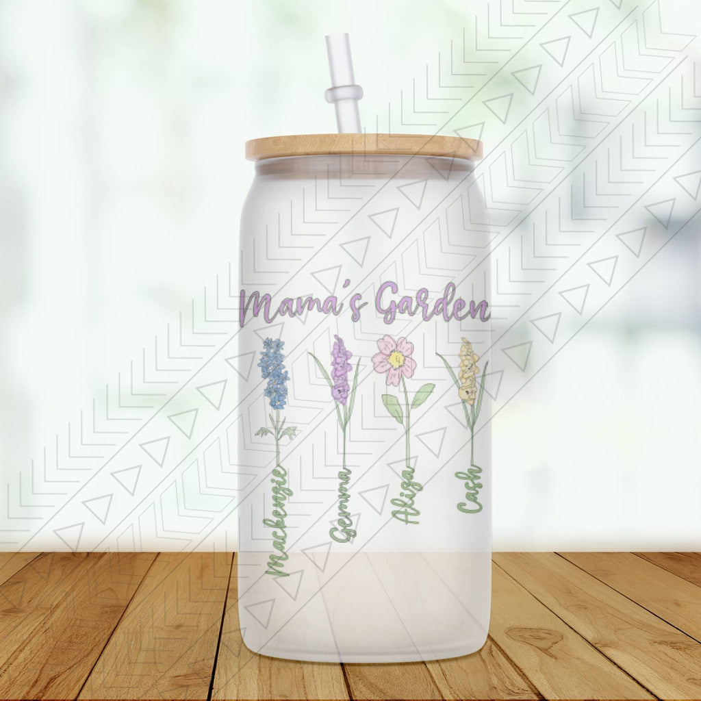 Birth Flower Garden Custom Glass Can