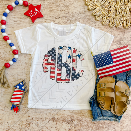 Monogram 4th of July Tee