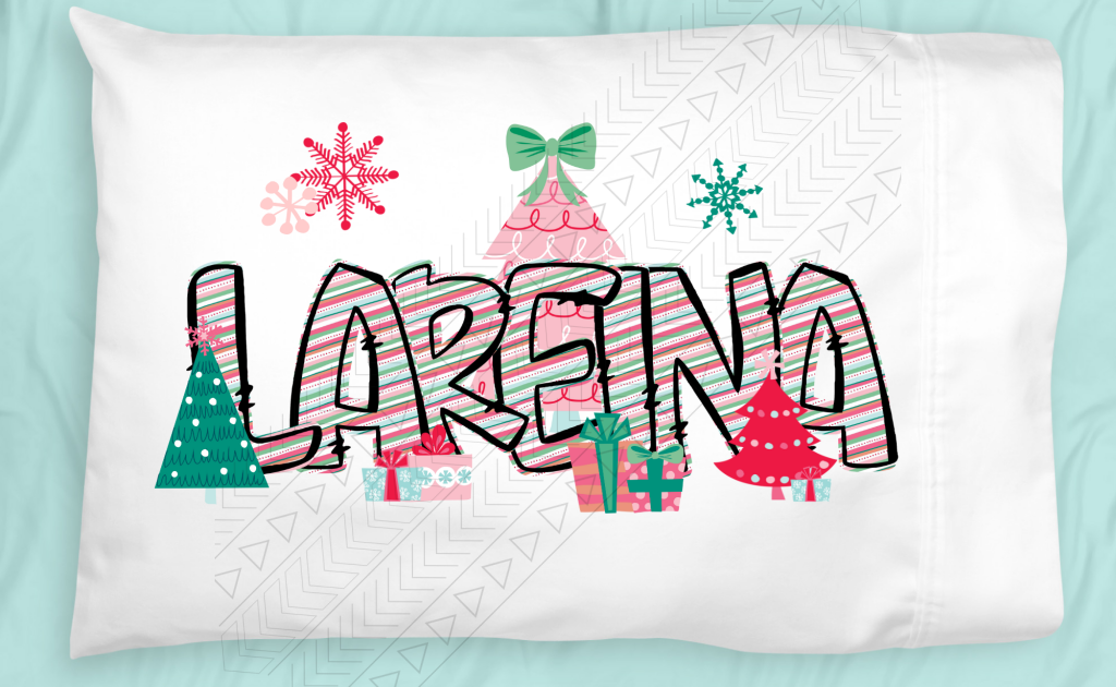 Pink Christmas Pillowcase