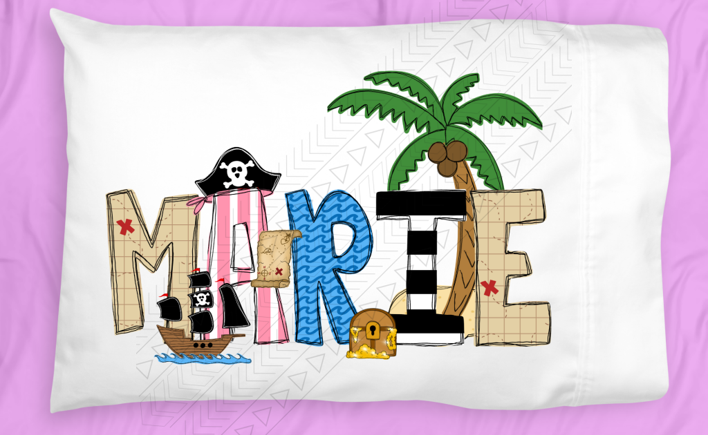 Pink Pirate Pillowcase