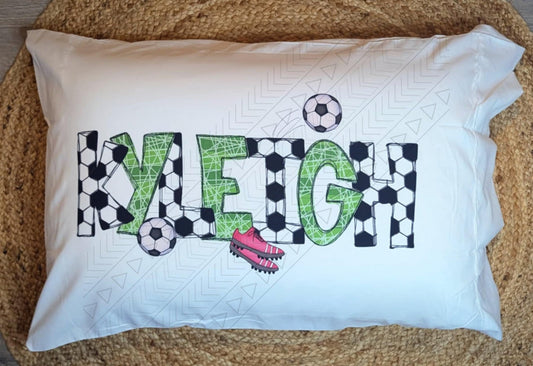 Pink Soccer Pillowcase