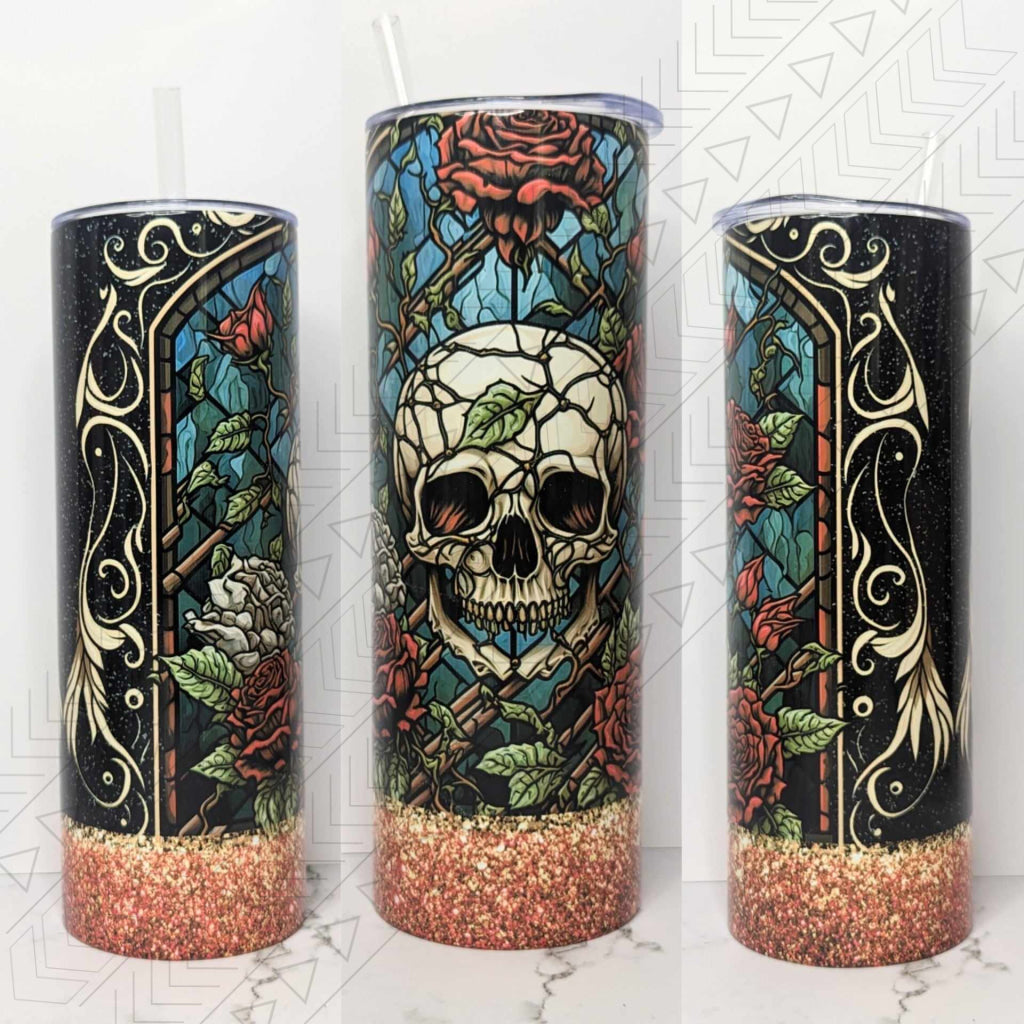 Skull Stain Glass Tumbler