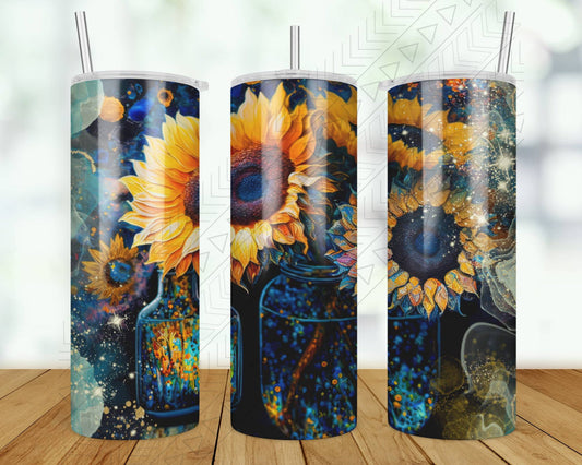 Sunflower Alcohol Ink Tumbler